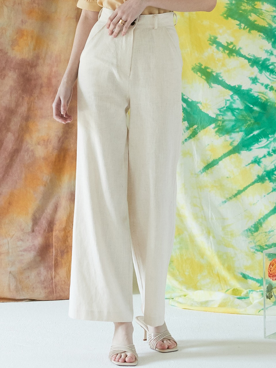 [By Joorti] J732 linen wide pants (ivory)