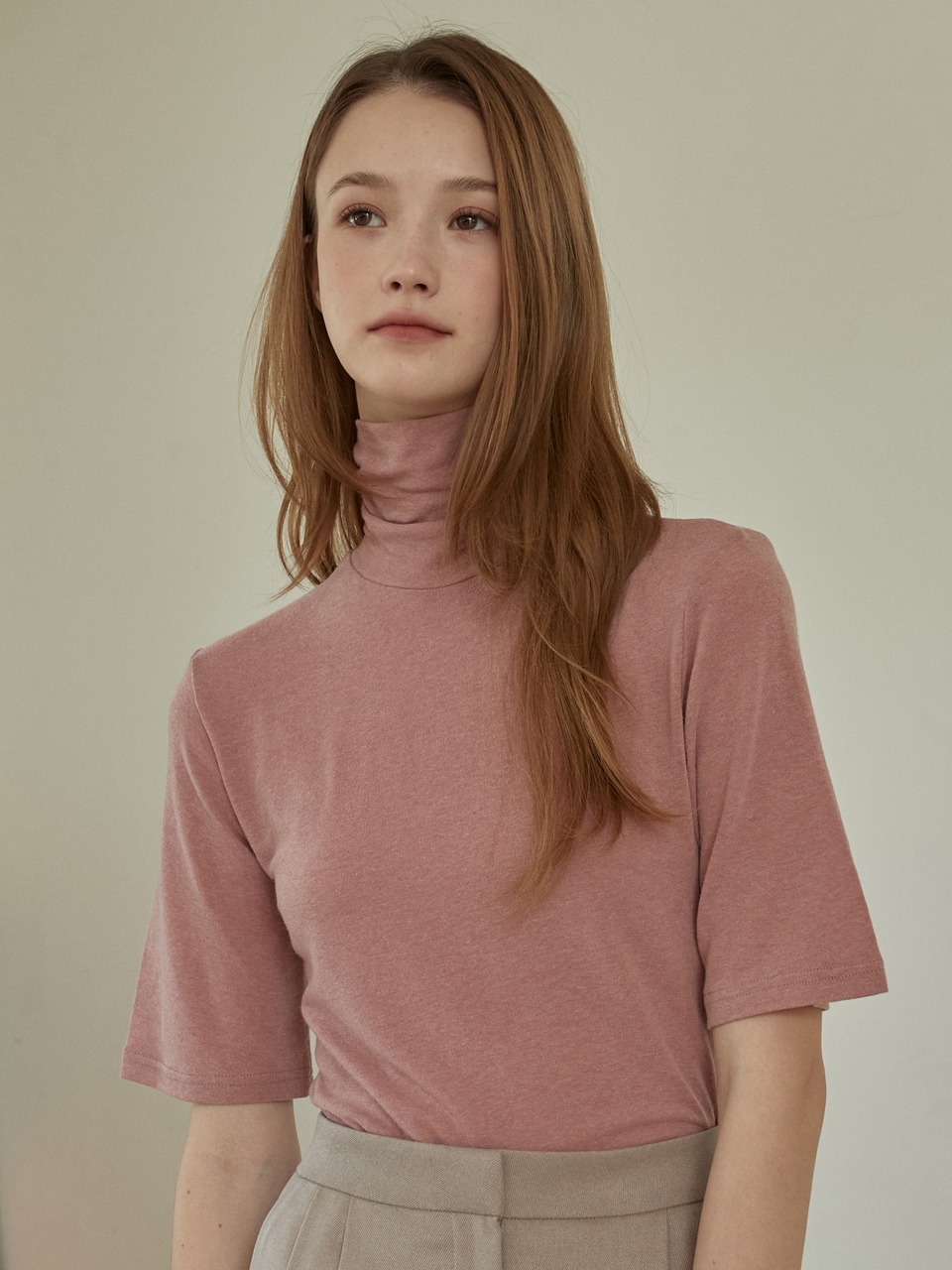j1088 wool polo neck t-shirt (pink)
